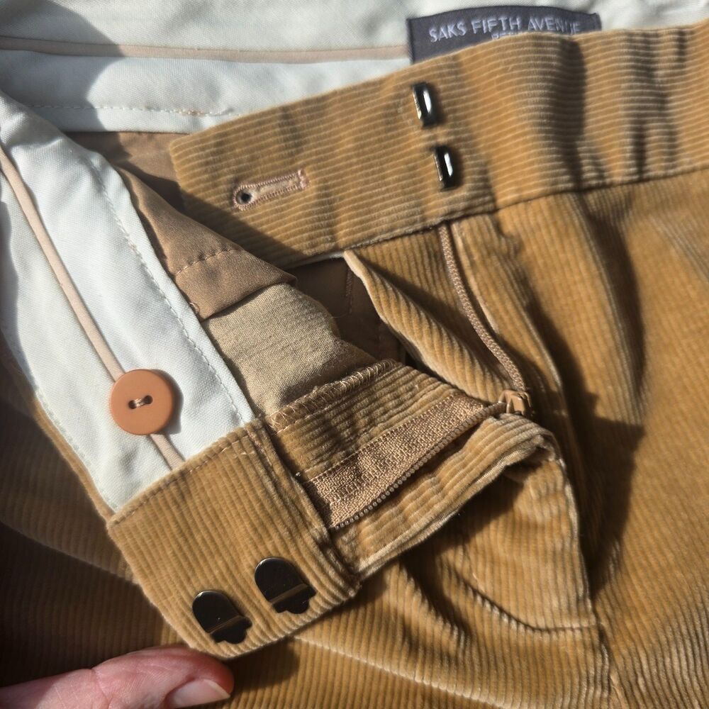 Vintage 90s Corduroy Jeans Saks Fifth Avenue 10P, Wide Leg, Pockets, EUC Y2K - Picture 12 of 15
